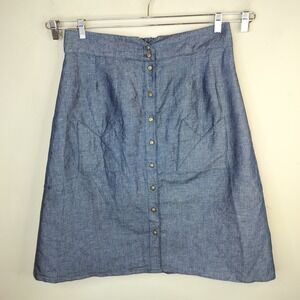 Field Day Oakland Denim Button Front Denim Midi Skirt XXL Womens A-Line USA Made